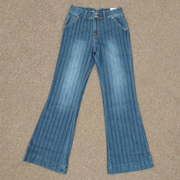 RRWD5HR0SK Rock & Roll Denim Ladies High Rise Jaquard Trouser Jeans - Picture 3 of 3